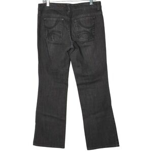 Y2K Tommy Hilfiger Bootcut Jeans Women Size 6 Black Faded Embroidered Pocket